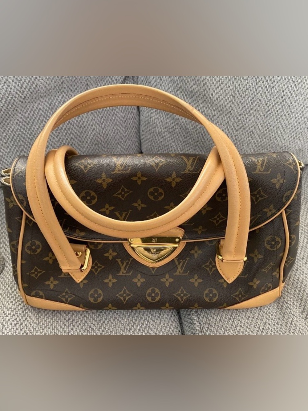 Louis Vuitton Monogram Canvas Satchel with Natural Vachetta Trim